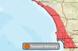 West Coast Tsunami fears fade as only a ripple reaches San Diego overnight